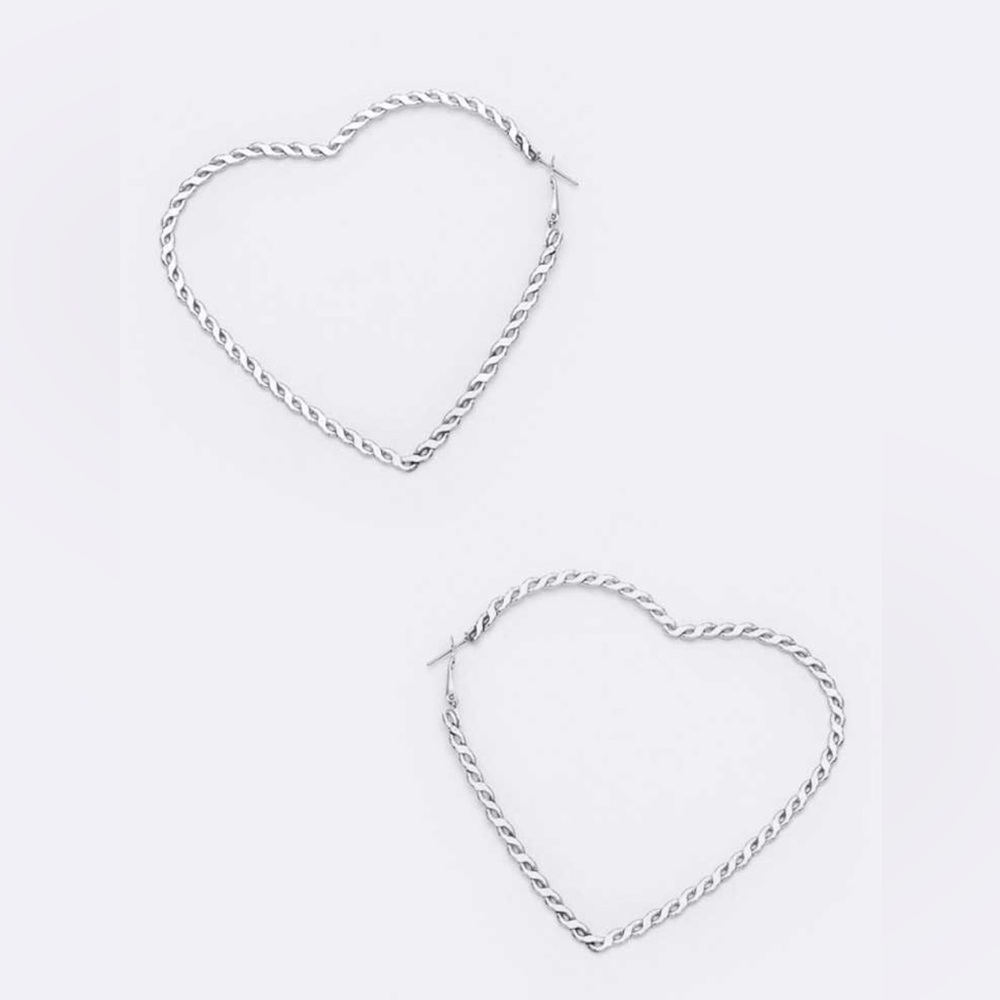 Silver Curved Hoop Earrings